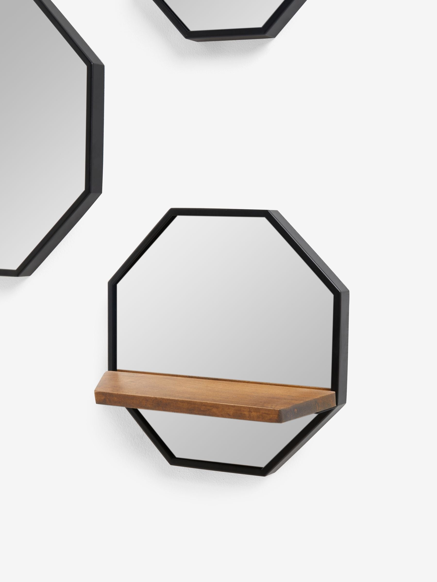 Bronx black set of 3 wall mirrors - British product