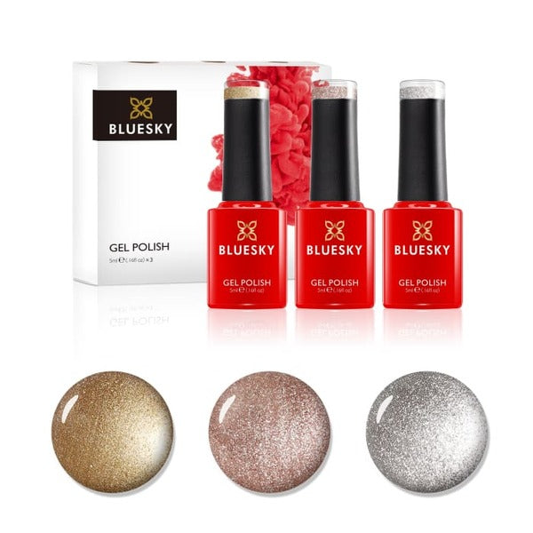 Bluesky Mini Trio Set Metallic Gel Polishes 5ml - British product