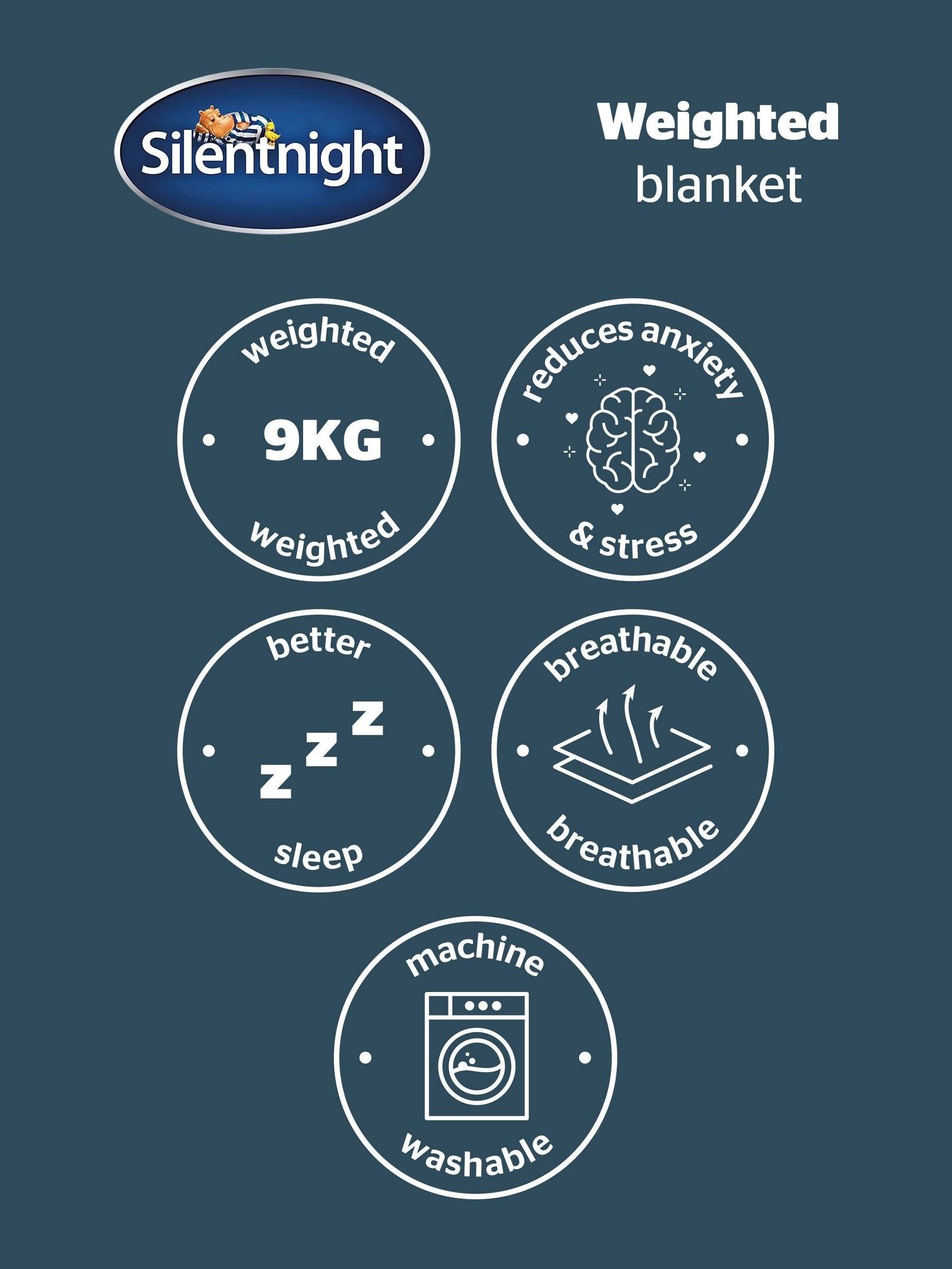 Silentnight graue Gewichtsdecke 9kg 150x200cm - britisches Produkt