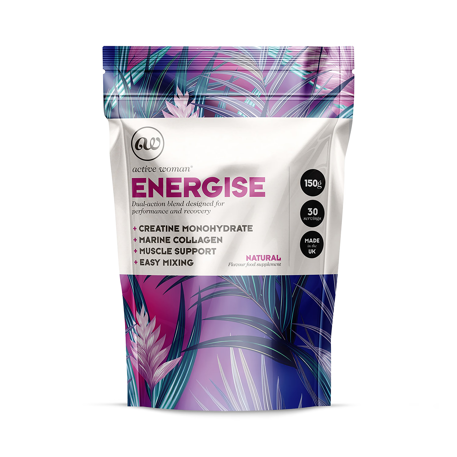 Active Woman Energise creatine collagen supplement 30 servings, imported from the UK