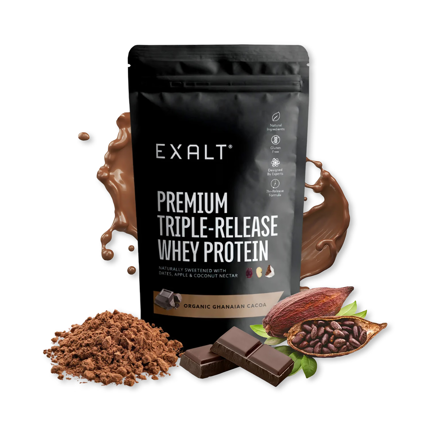 Exalt cacao whey protein powder (British brand)