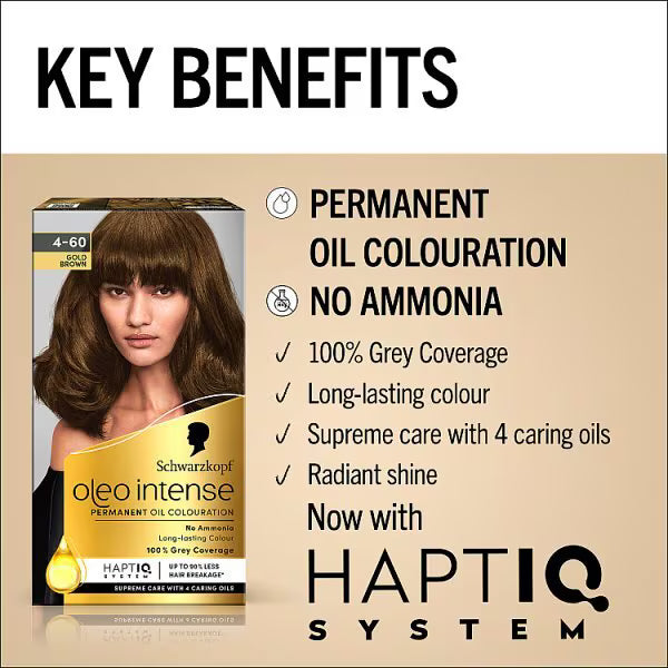Schwarzkopf Oleo Intense gold brown hair dye - British product