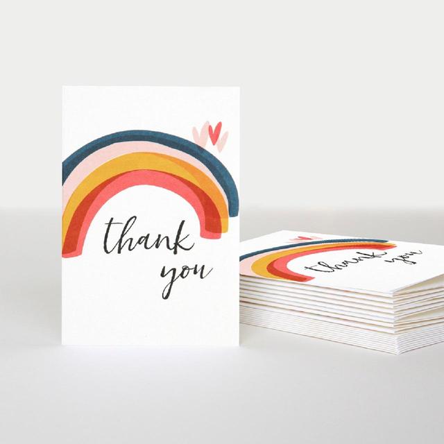 Caroline Gardner Rainbow Thank You Card Pack   10 per pack