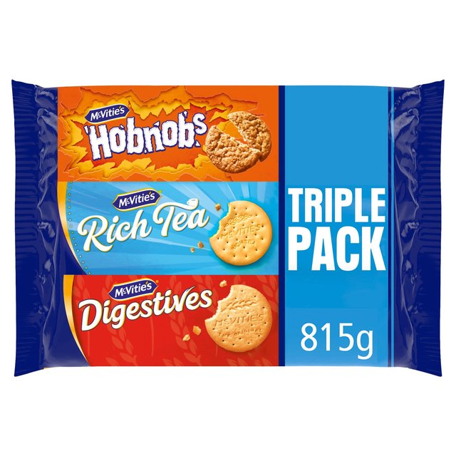 McVitie's Triple Pack Biscuits Hobnobs Rich Tea Digestives   815g GOODS M&S   