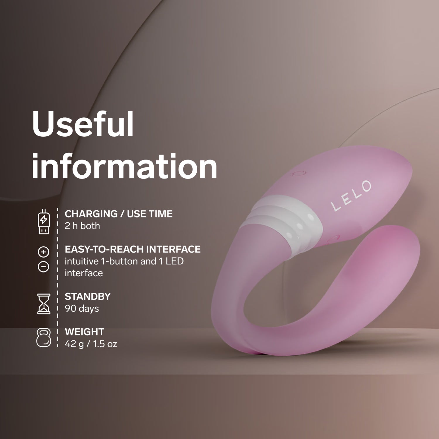 LELO MAHANA Originals couples massager Soft Pink, imported from the UK