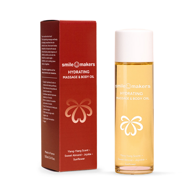 Holland & Barrett Smile Makers Hydrating Body Massage Oil 100% Natural Sweet Almond and Jojoba 100ml- Buy online at McGrocer