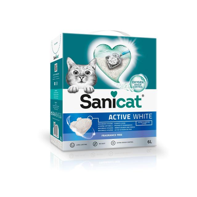 Sanicat Active White Unscented Cat Litter   6L GOODS M&S   