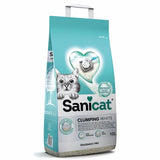 Sanicat Clumping White Unscented Cat Litter   10L GOODS M&S   