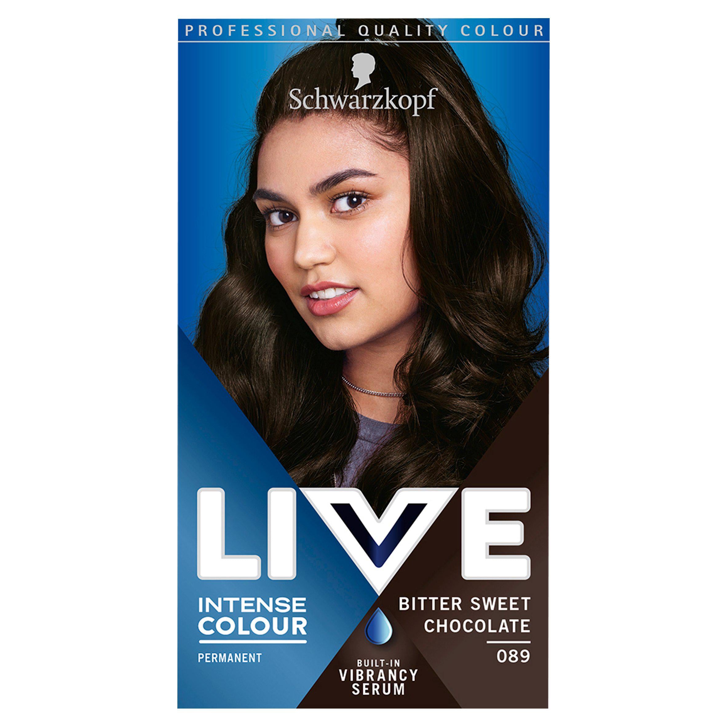 Schwarzkopf Live Intense Colour Permanent Hair Dye Bitter Sweet Chocolate 089 Beauty at home Sainsburys   