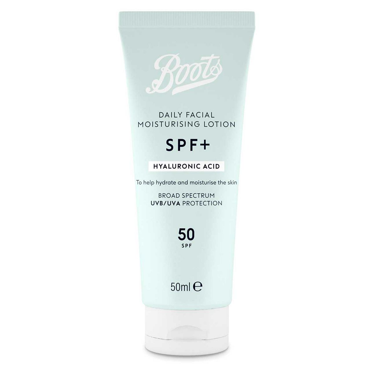 Boots SPF+ Hyaluronic Acid Moisturising Lotion SPF50 50ml GOODS Boots   