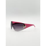 SVNX wrap around racer sunglasses in pink - British product