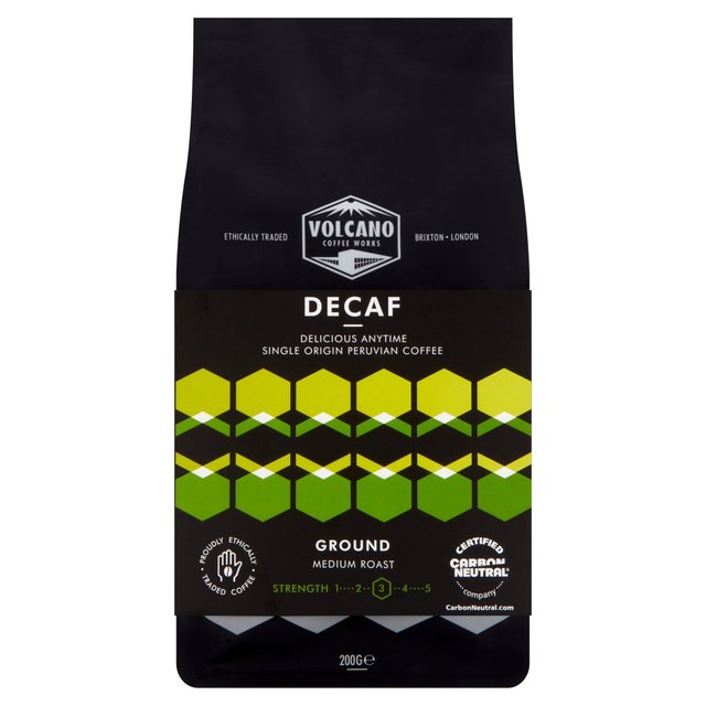 Volcano Coffee Works Decaf Delicious Anytime Ground Coffee   200g GOODS M&S   