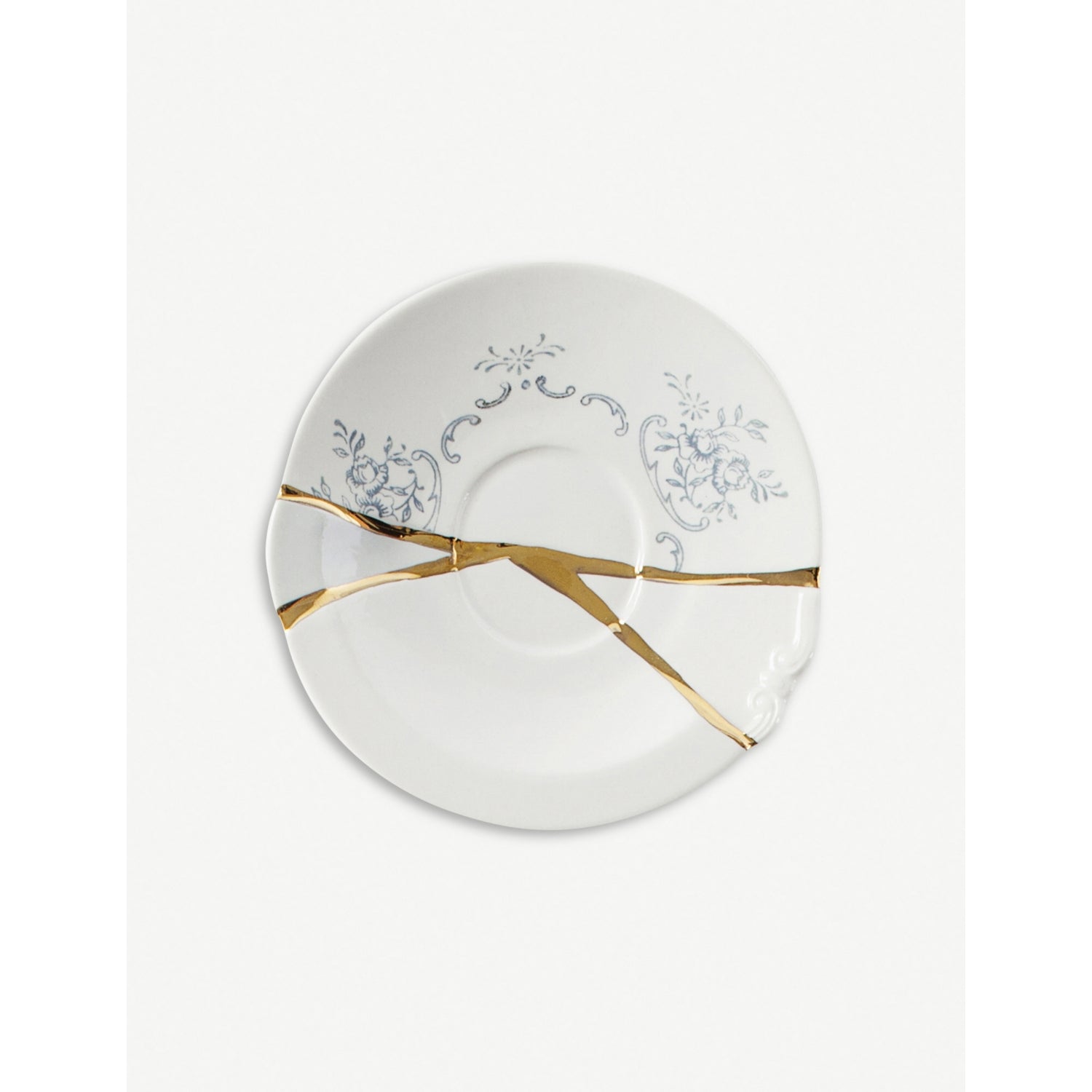 Seletti Kintsugi N1 porcelain coffee cup and saucer, imported from the UK