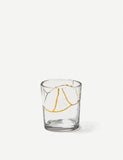 Seletti Kintsugi gold glass tumbler 8.5cm tall, UK version