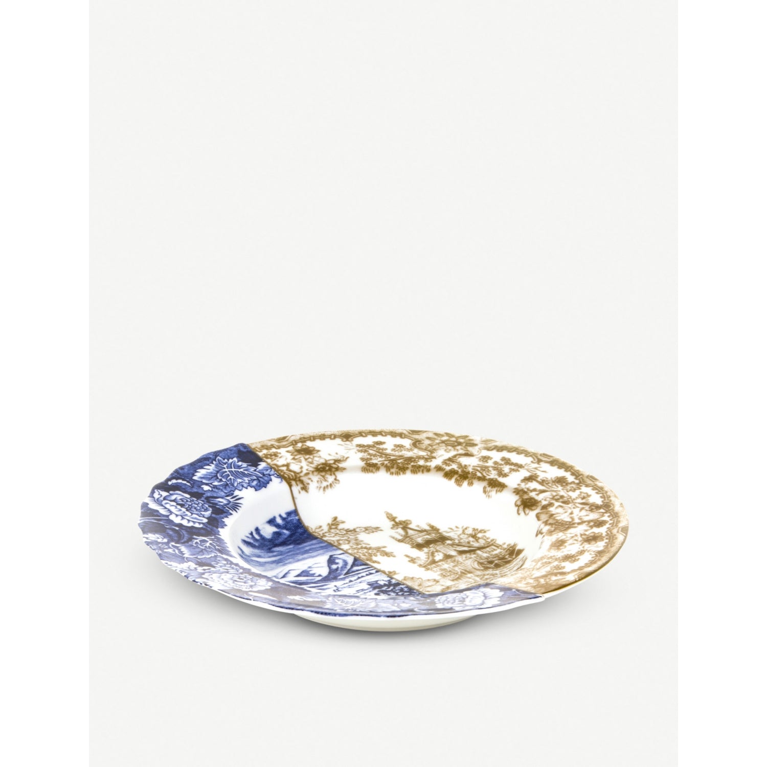 Seletti bone china soup plate 25.4cm with painterly pattern (British brand)