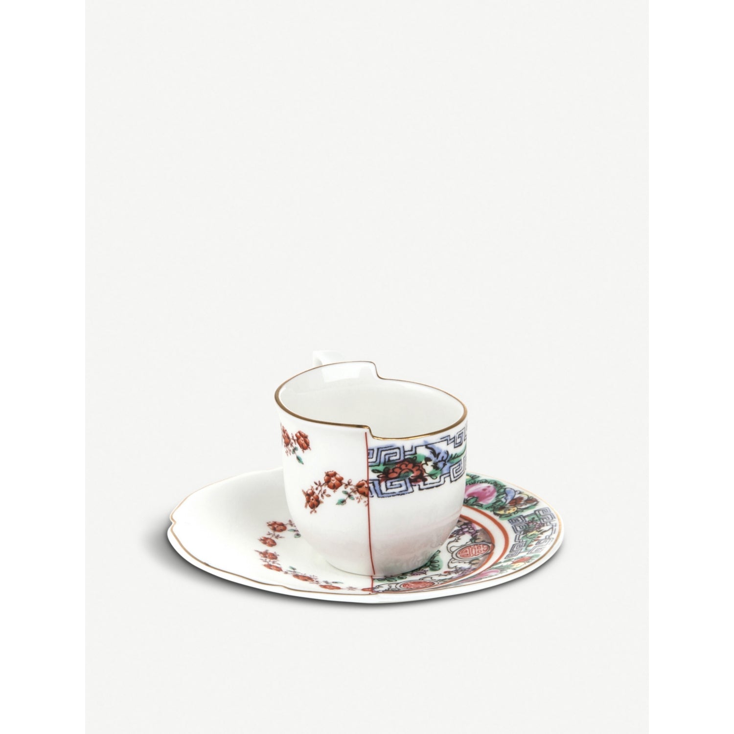 Seletti Tamara Hybrid porcelain coffee cup and saucer (British brand)