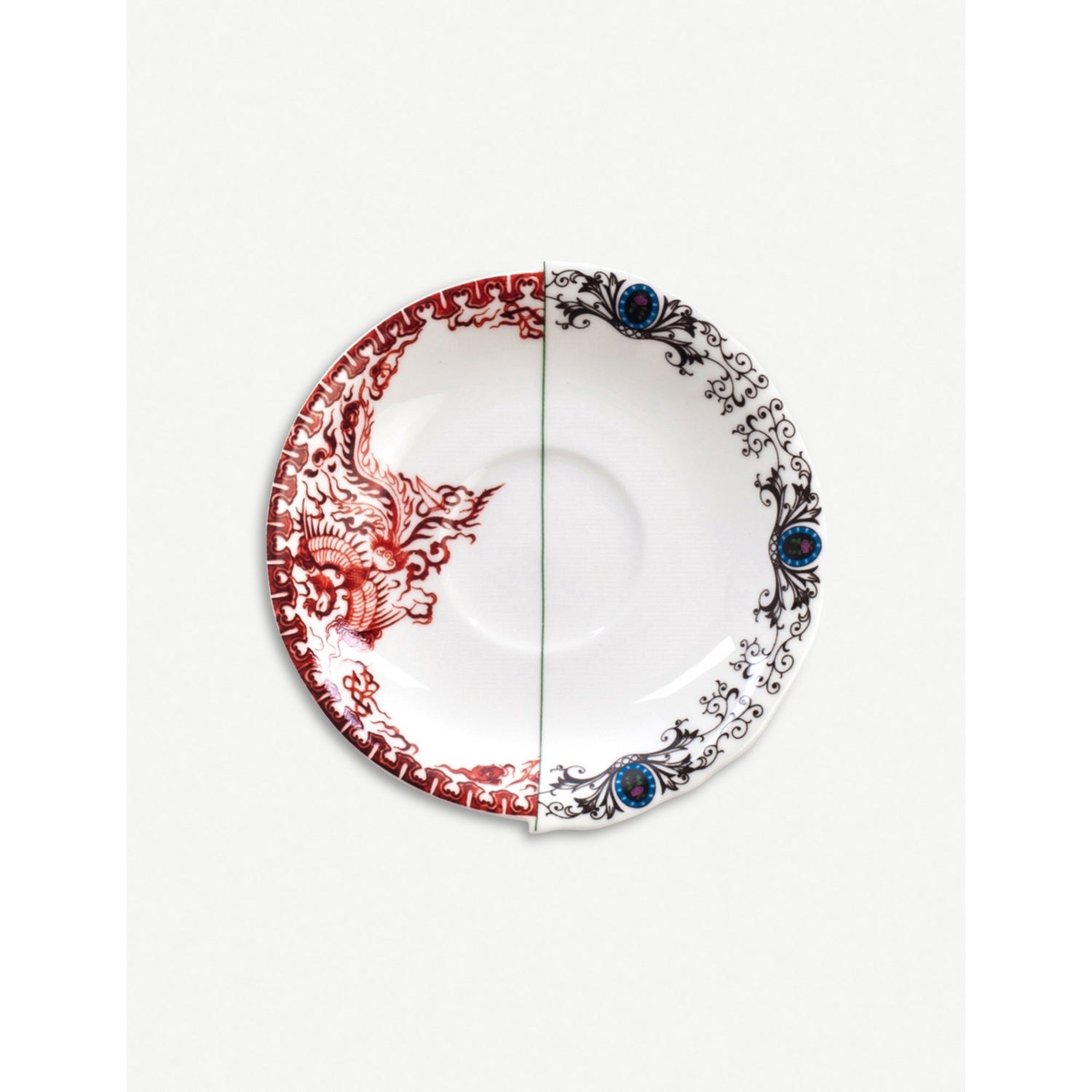 Seletti Zora Hybrid porcelain teacup and saucer, UK version
