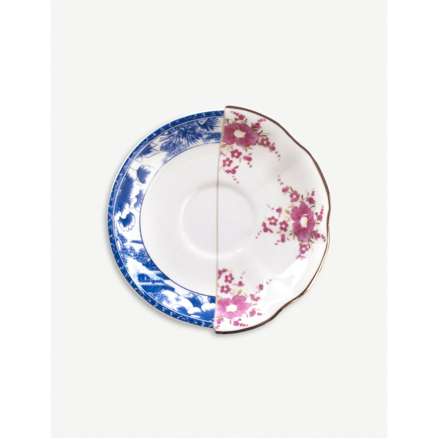 Seletti Zenobia Hybrid porcelain teacup and saucer (British brand)