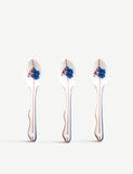 Seletti floral bone china spoons set of three, imported from the UK