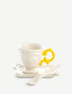 Seletti bone china coffee cup embossed pattern - British product
