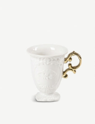 Seletti gold porcelain mug 10cm x 11.5cm, UK version