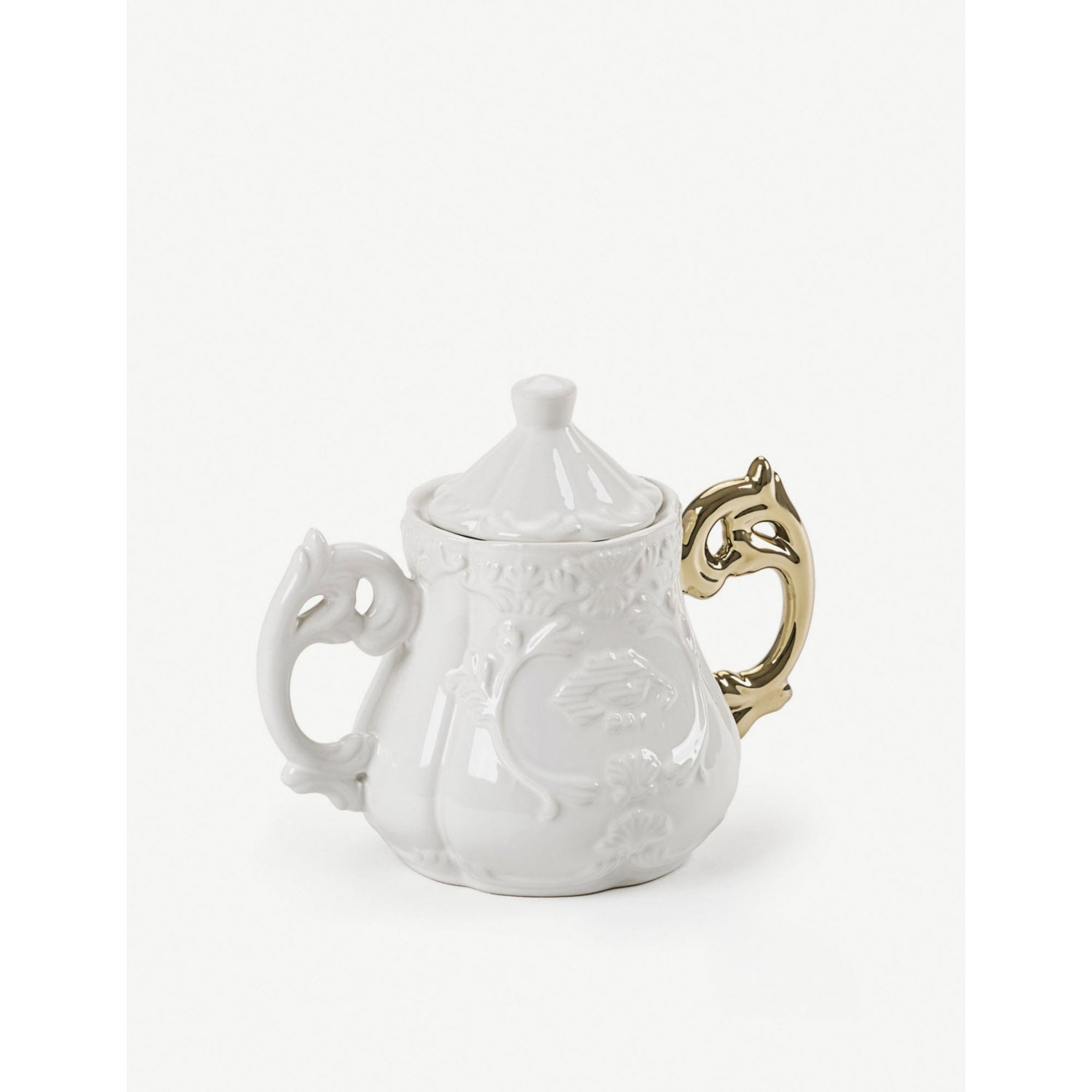 Seletti I-Wares Gold bone china porcelain sugar bowl 23cm, UK version