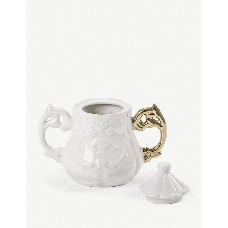 Seletti I-Wares Gold bone china porcelain sugar bowl 23cm, UK version