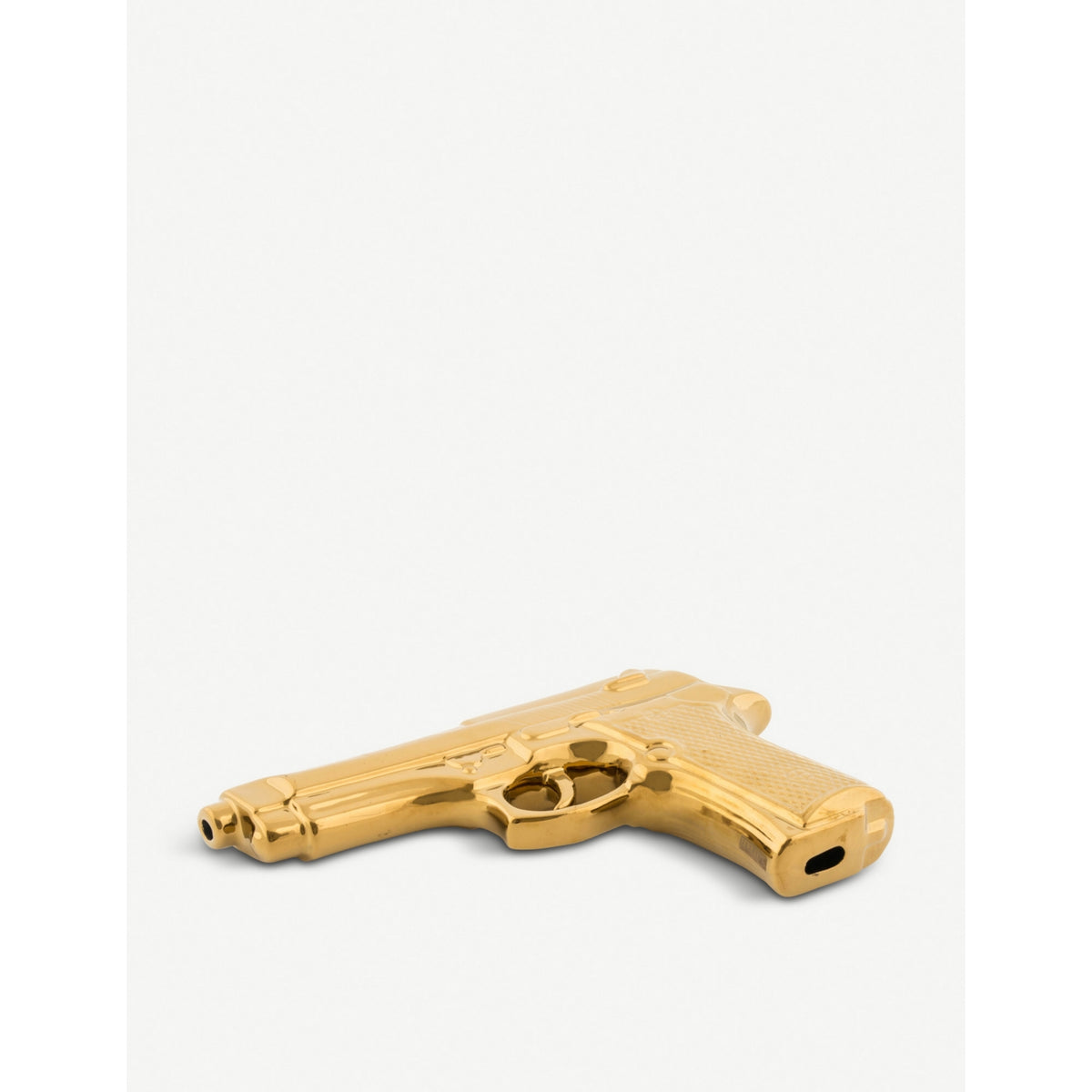 Seletti gold-toned porcelain gun ornament 22cm, UK version