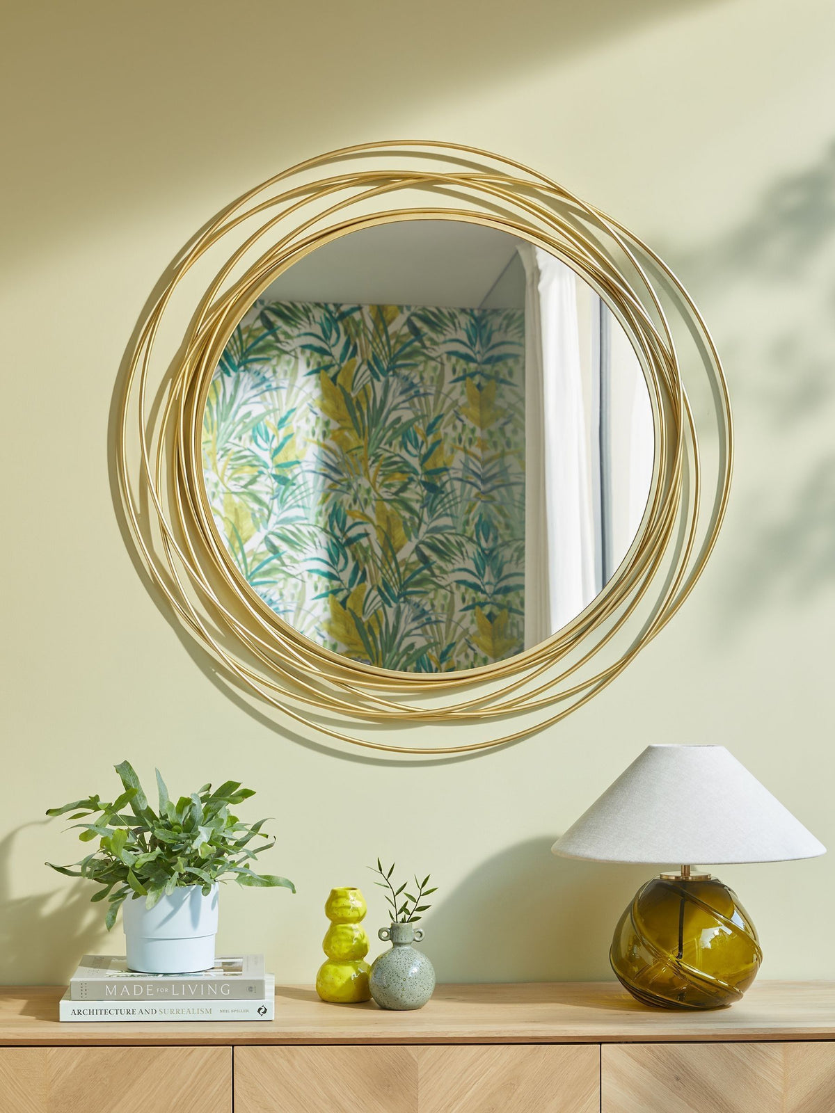Silver Wire 90cm Wall Mirror