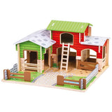 Bigjigs Toys Wooden Cobblestone Farm Playset GOODS Superdrug   