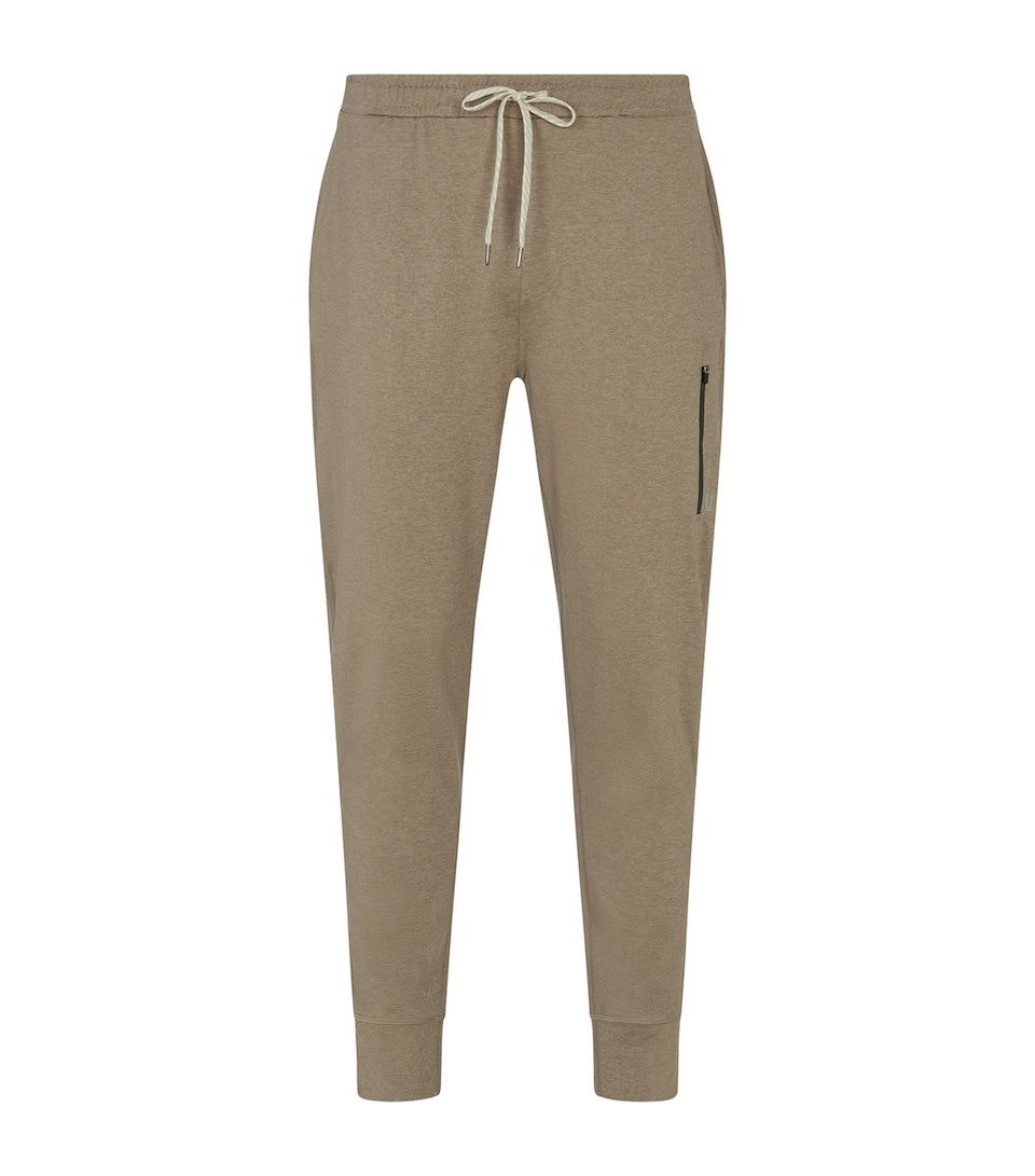 Cashmere and Cotton Blend Sweatpants with Turned-Up Cuffs and Pockets