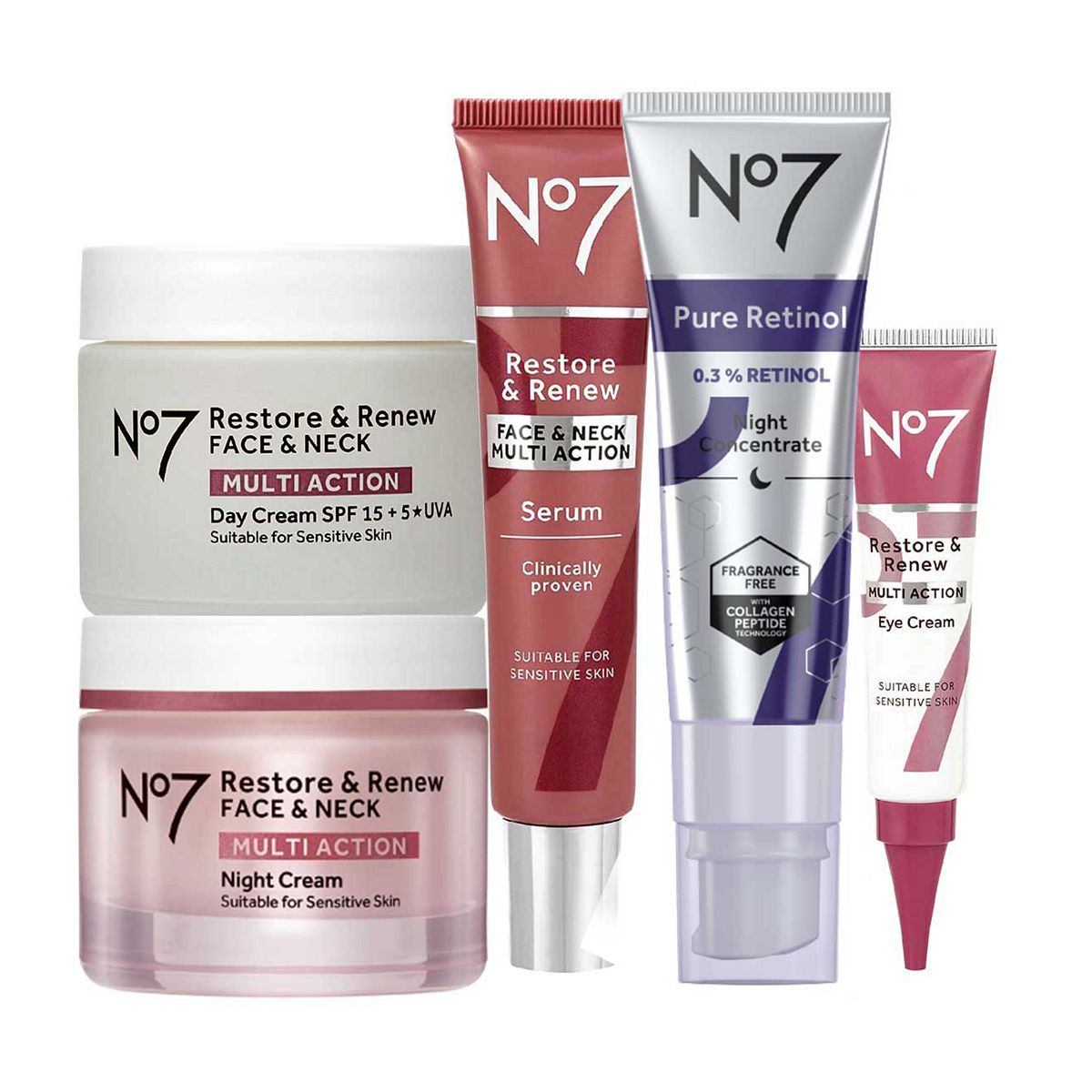 No7 Restore & Renew MULTI ACTION Complete Retinol Regime GOODS Boots   