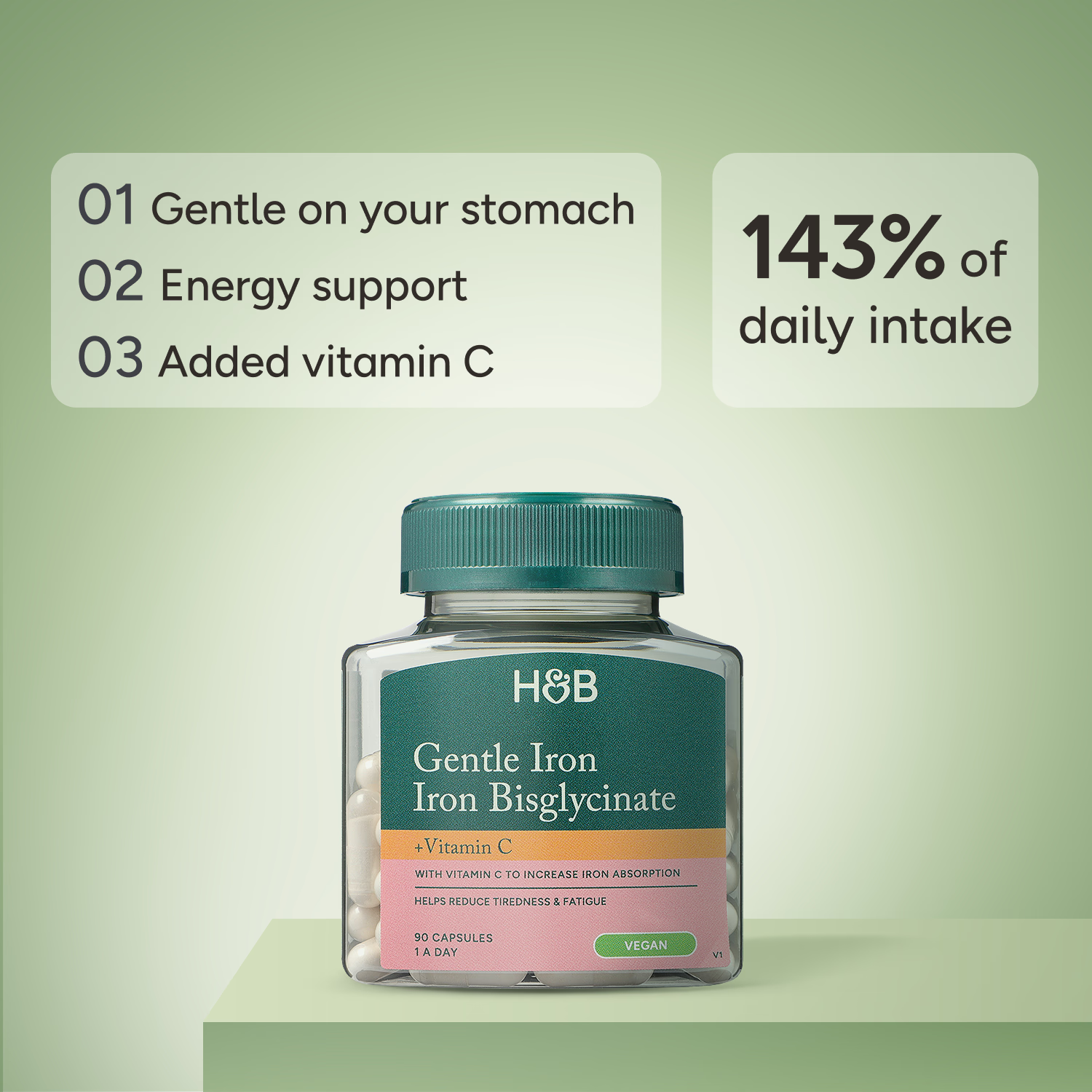 Holland & Barrett Gentle Iron Capsules 90 Count, UK version