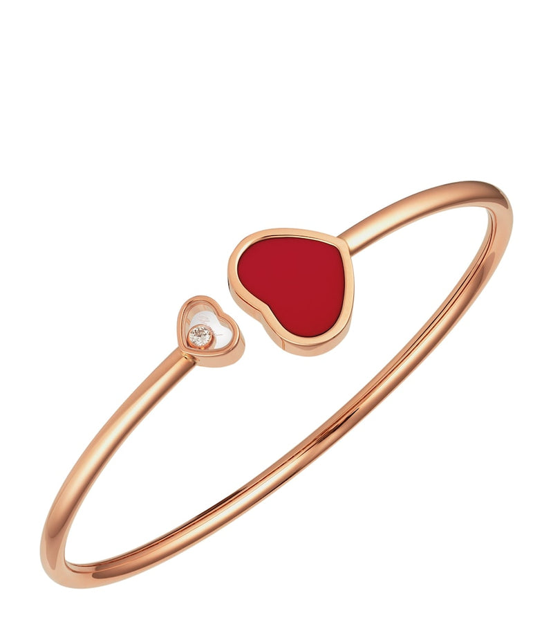 Chopard Happy Hearts bangle rose gold diamond, imported from the UK