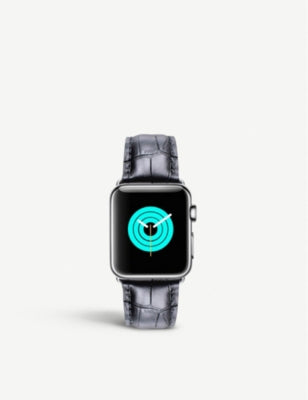 MINTAPPLE alligator-embossed leather watch strap and case for Apple Watch (British brand)