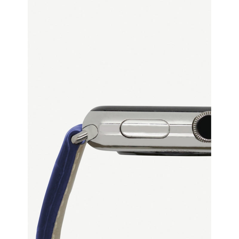 MINTAPPLE alligator-embossed leather Apple Watch strap with steel case, 38mm/40mm, UK version