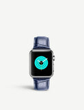 MINTAPPLE alligator-embossed leather Apple Watch strap with steel case, 38mm/40mm, UK version