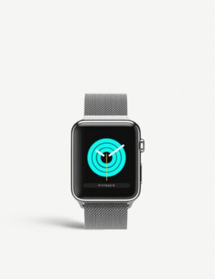MINTAPPLE silver milanese loop strap for Apple Watch - British product