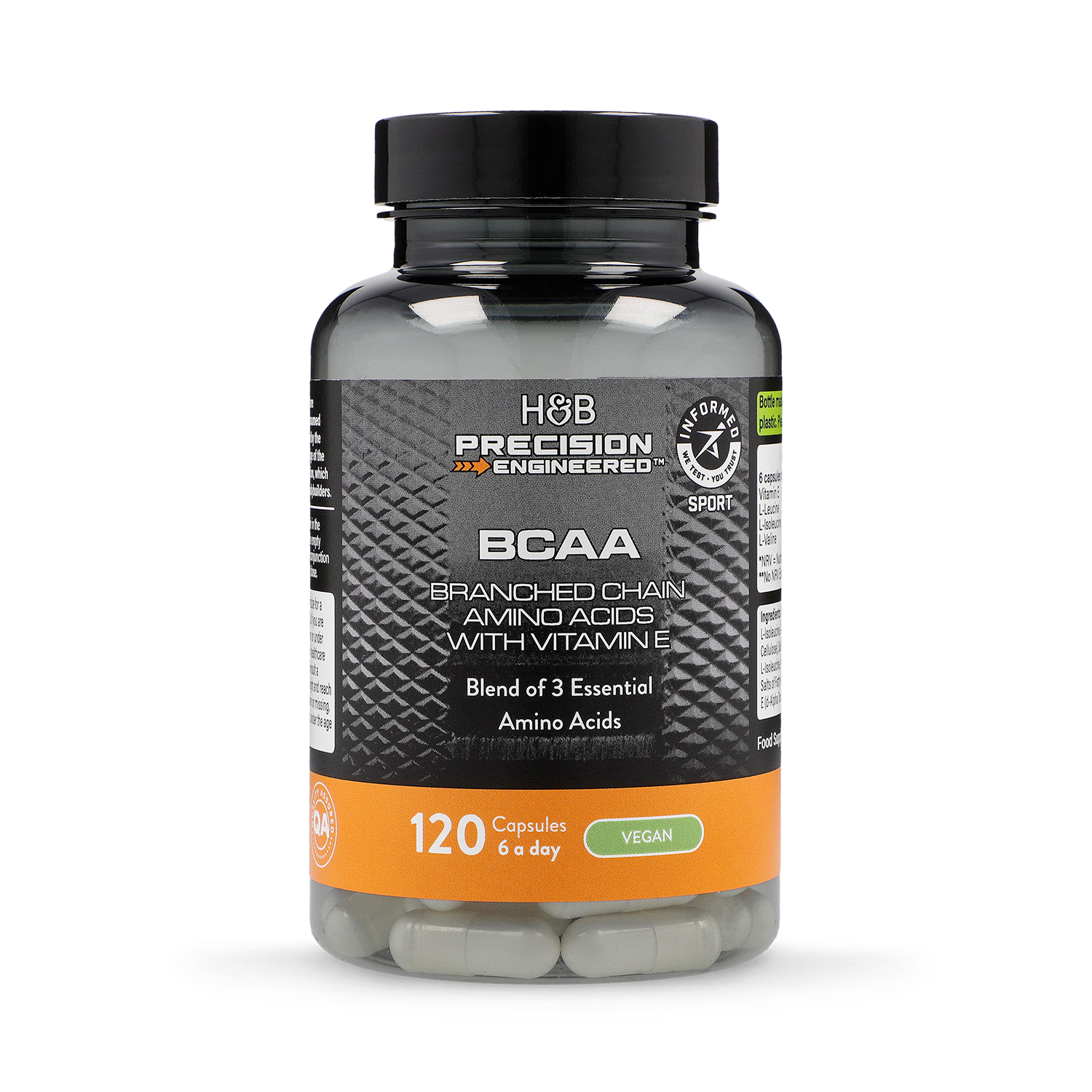 BCAA capsules branched chain amino acids 120 count - British product