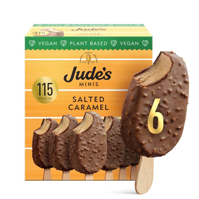 Jude's Vegan Mini Salted Caramel Sticks   6 x 50ml GOODS M&S   