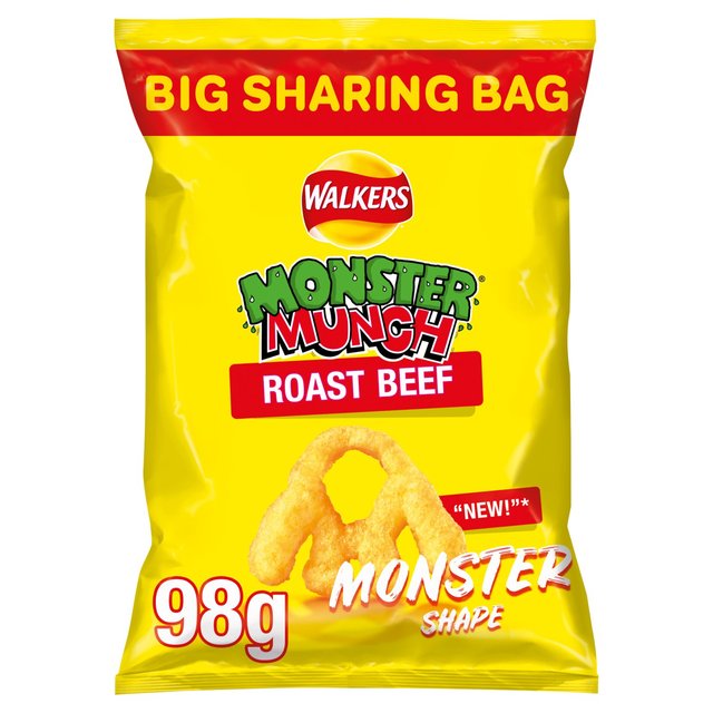 Walkers Monster Munch Roast Beef Sharing Bag Snacks   98g GOODS M&S   