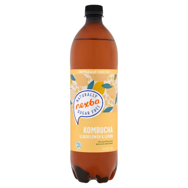 Nexba Naturally Sugar Free Elderflower & Lemon Kombucha   1L