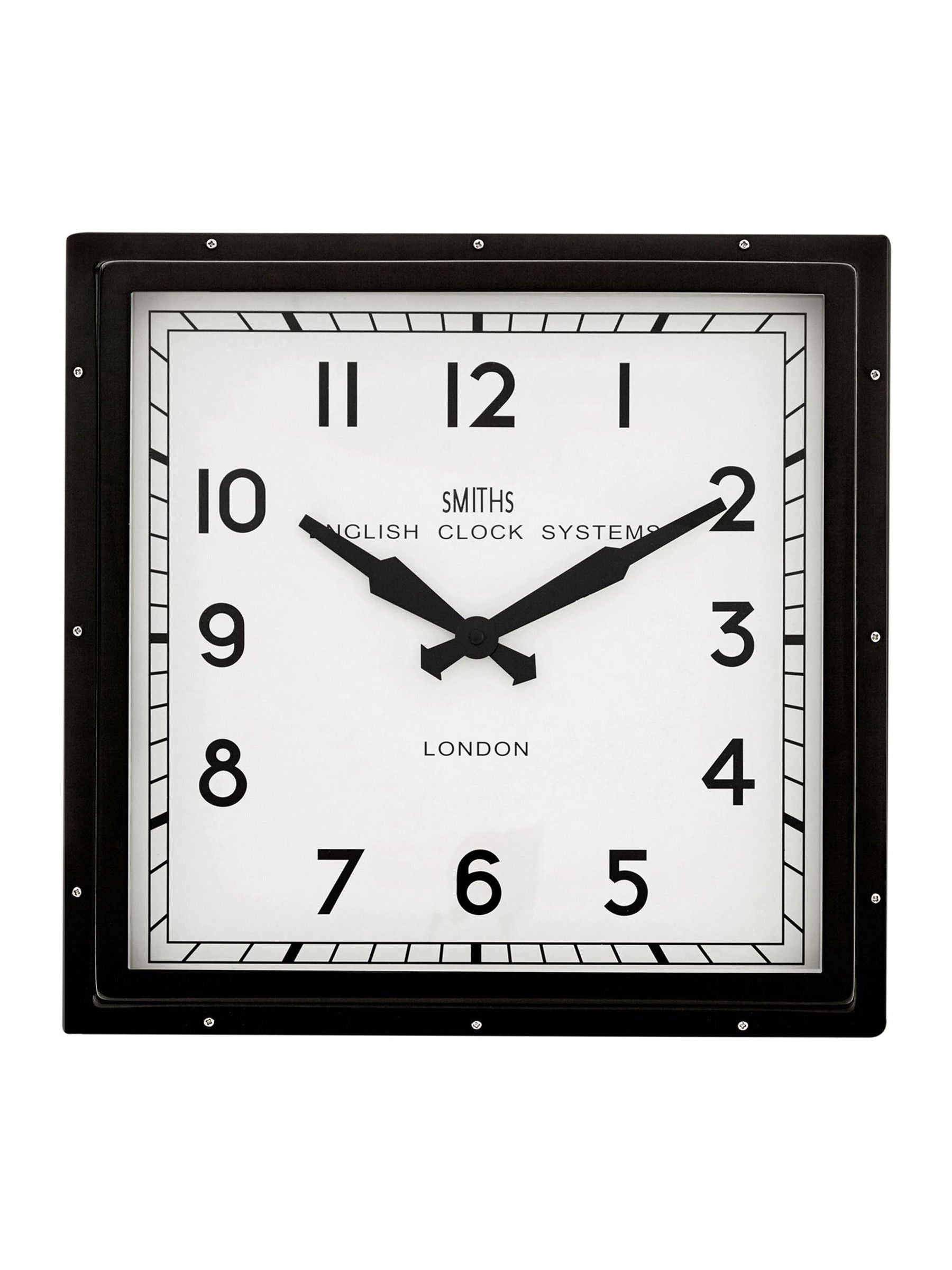 Brookpace Lascelles square clock with Arabic numbers 41cm - British product