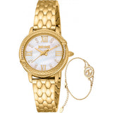 Just Cavalli ladies watch and bracelet set, gold viperized - British product