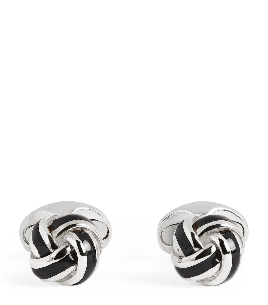 Deakin & Francis sterling silver and enamel knot cufflinks - British product