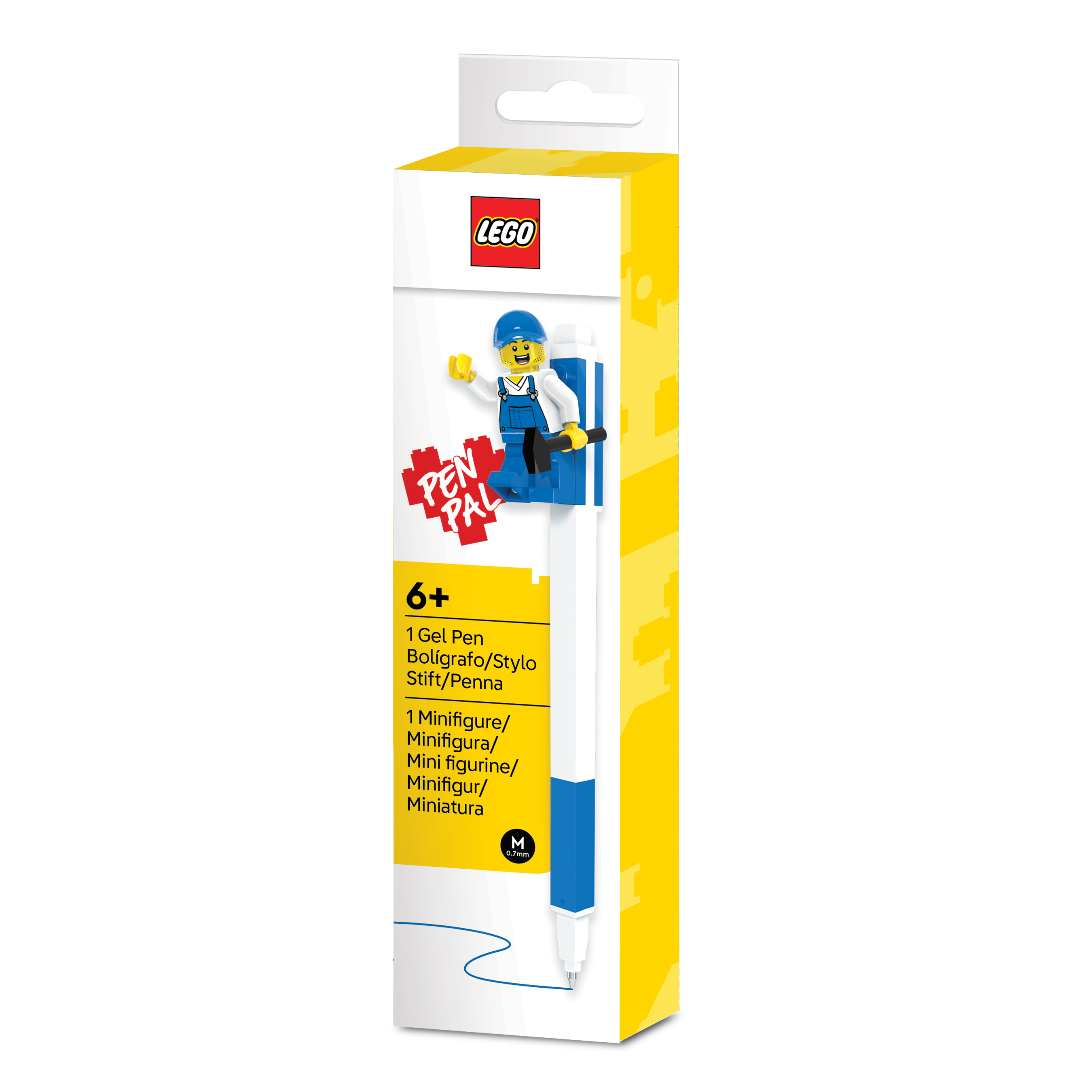 LEGO Pen Pal Gel Pen blue with construction minifigure (British brand)