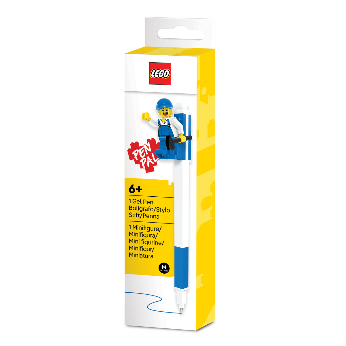 LEGO Pen Pal Gel Pen blue with construction minifigure (British brand)