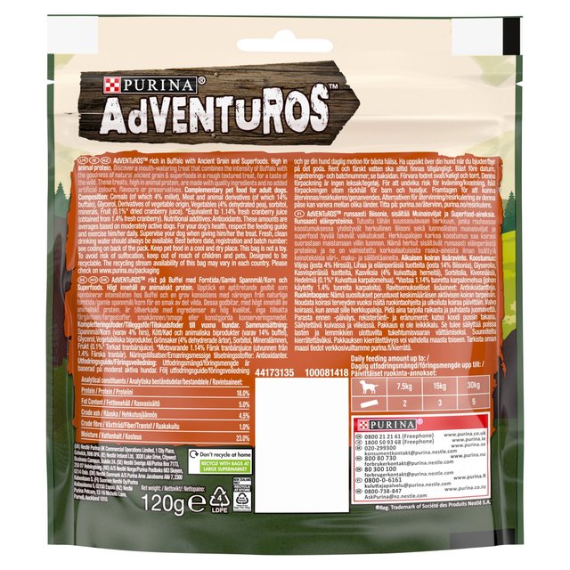 Adventuros Ancient Grains Buffalo Dog Treats   120g GOODS M&S   