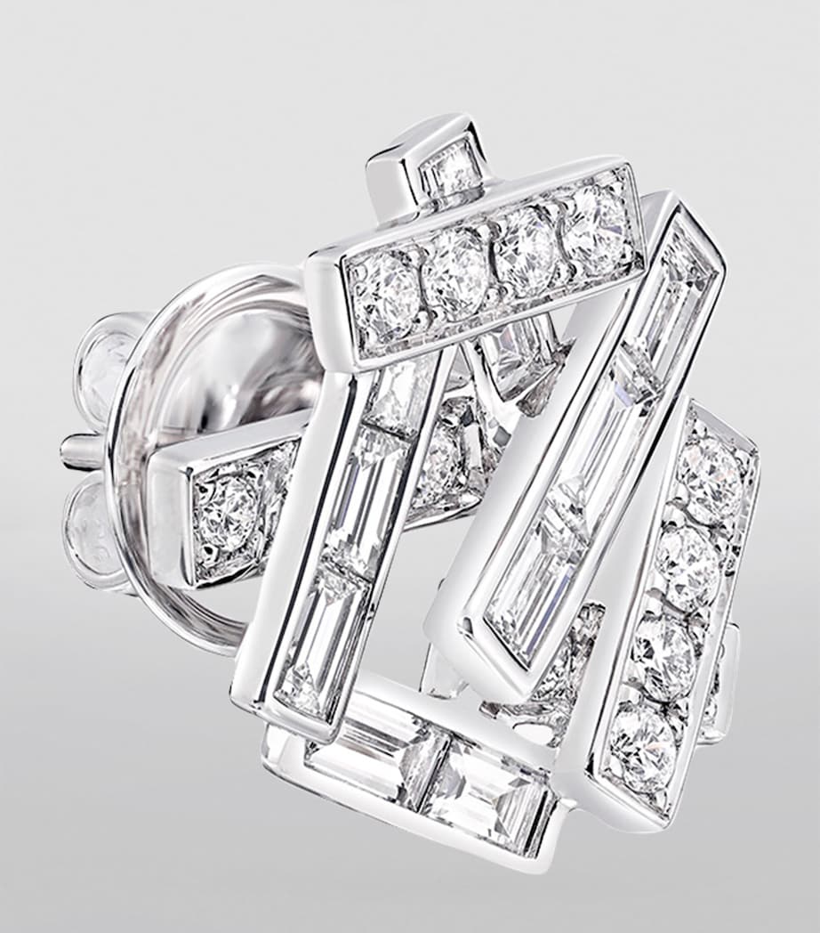 Graff white gold diamond threads stud earrings (British brand)