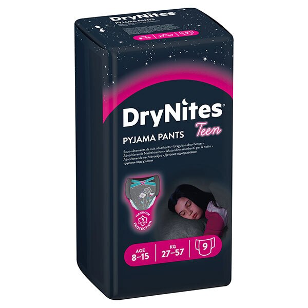 Huggies DryNites 8-15 Years Girl's Pyjama Pants x9